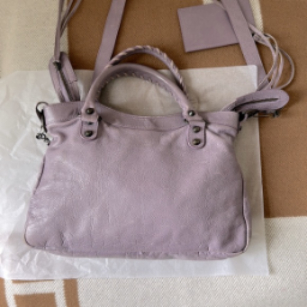 BALENCIAGA City glycine Lavender Purple Leather Handbag - Picture 6 of 6
